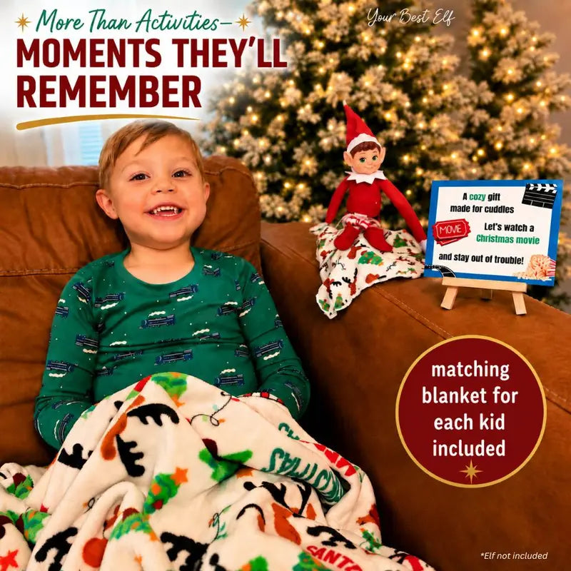2026 24-Day Christmas Elf Adventure Kit – Festive Props, Outfits, Games, Keepsakes, QR Code & Wish List Gifts