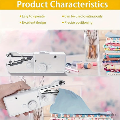Portable Handheld Sewing Machine, Compact Mini Sewing Machine for Quick Clothing & Fabric Repairs, Battery Powered, Lightweight Sewing Tool for Home & Travel