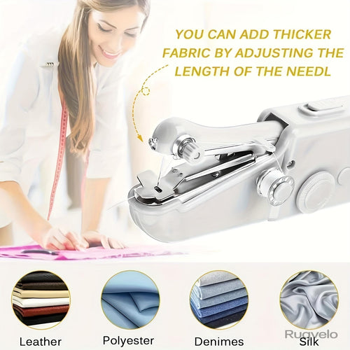 Portable Handheld Sewing Machine, Compact Mini Sewing Machine for Quick Clothing & Fabric Repairs, Battery Powered, Lightweight Sewing Tool for Home & Travel