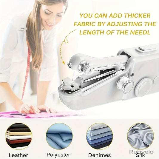 Portable Handheld Sewing Machine, Compact Mini Sewing Machine for Quick Clothing & Fabric Repairs, Battery Powered, Lightweight Sewing Tool for Home & Travel