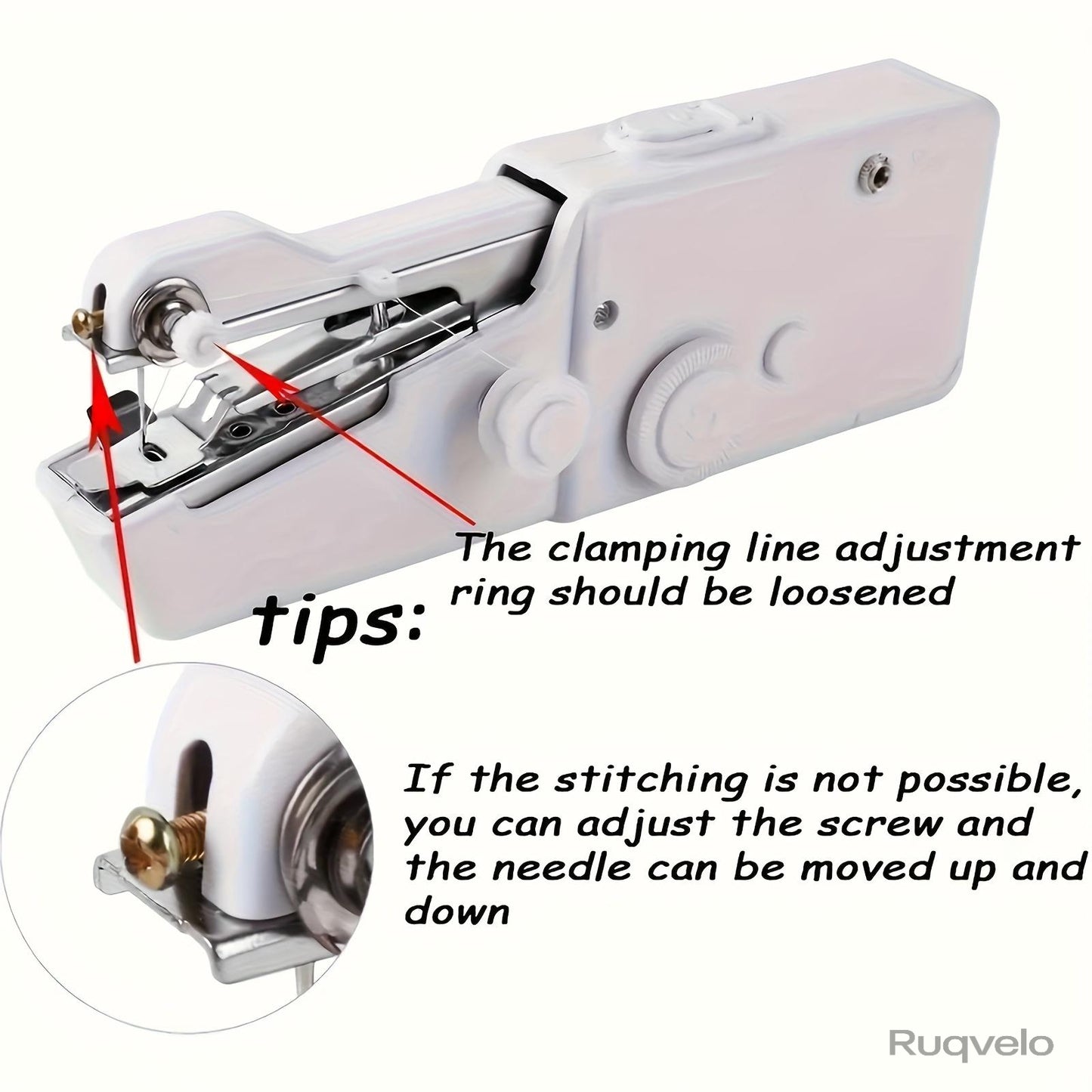 Portable Handheld Sewing Machine, Compact Mini Sewing Machine for Quick Clothing & Fabric Repairs, Battery Powered, Lightweight Sewing Tool for Home & Travel