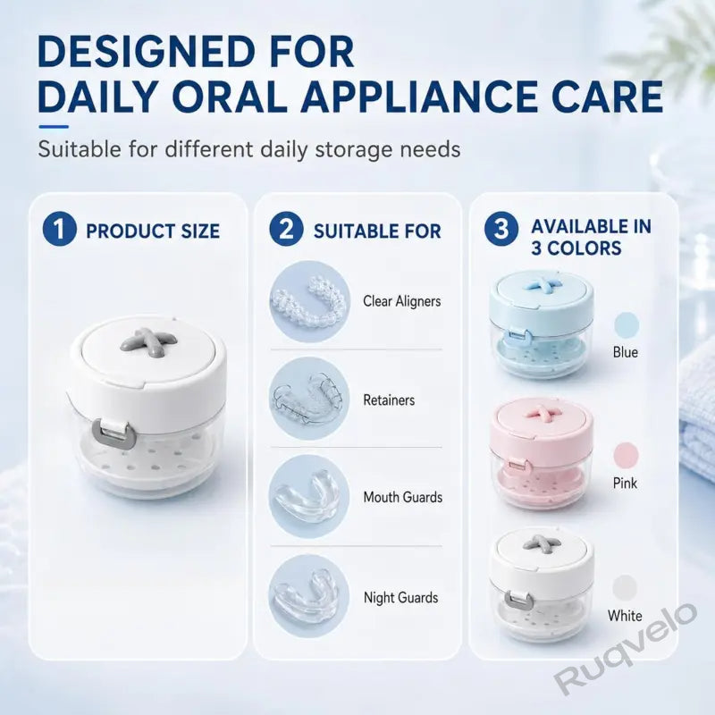 3-in-1 Retainer Cleaning Case with Mirror & Cleaning Brush, Portable Dental Appliance Bath with Rinse Basket, Compact Oral Care Tumbler for Travel & Daily Use