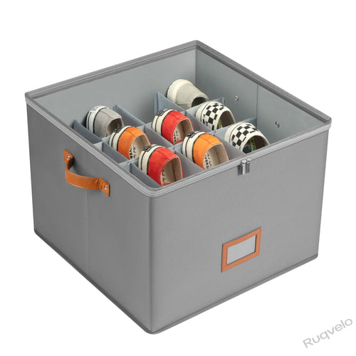 Shoe Storage Organizer for Closet, Foldable Fabric Shoe Boxes with Clear Covers, Dustproof Design, Adjustable Dividers, Space-Saving Storage Bins for Bedroom, Dorm & Home