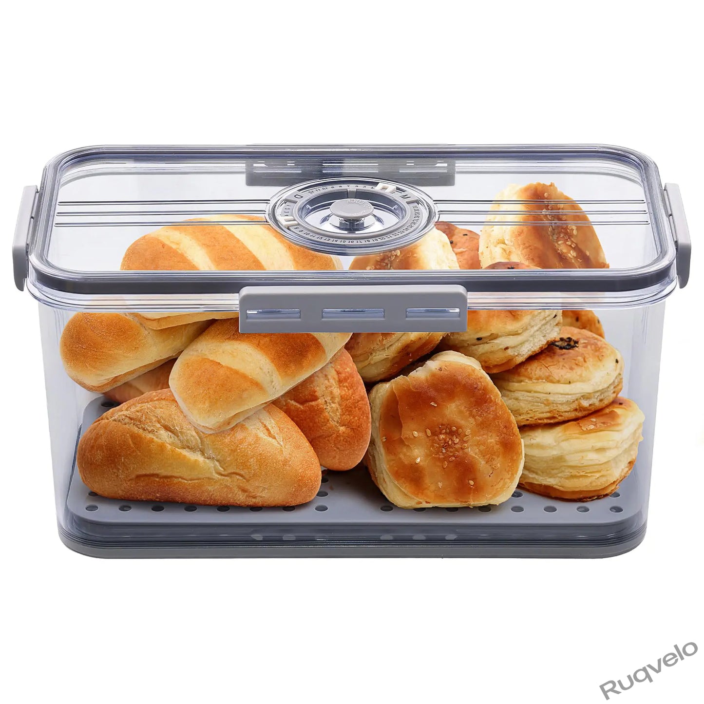 7.45L Bread Box for Kitchen Countertop, Sealed Bread Keeper with Lid & Date Marker, Large Food Storage Container for Bread, Toast, Bagels, Cookies & Donuts