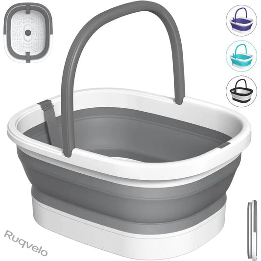 Collapsible Foot Soaking Tub with 138 Acupressure Nodes & Pumice Stone, Portable Foot Bath Basin for Relaxing Soaks, Foot Care & Pedicure at Home