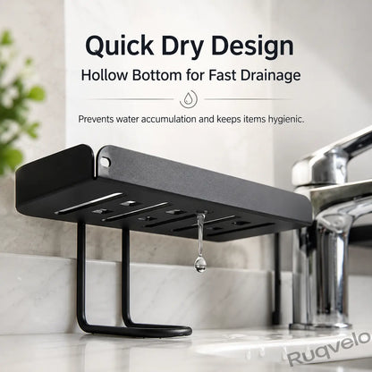 Foldable Over-the-Sink Shelf Organizer, No-Drill Adjustable Storage Rack with Legs for Kitchen & Bathroom, Space-Saving Countertop Caddy, Easy-Drain Design