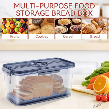 7.45L Bread Box for Kitchen Countertop, Sealed Bread Keeper with Lid & Date Marker, Large Food Storage Container for Bread, Toast, Bagels, Cookies & Donuts