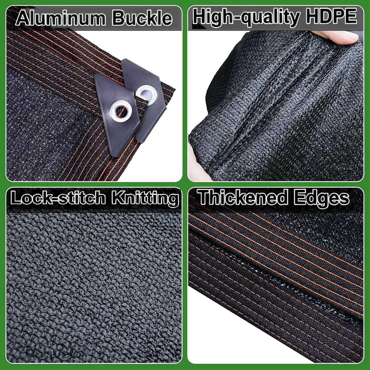 90% Blackout Shade Cloth, 10 x 13 FT UV-Resistant Sun Shade Net with Reinforced Grommets, Outdoor Cover for Patio, Garden, Camping & Greenhouse