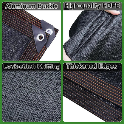 90% Blackout Shade Cloth, 10 x 13 FT UV-Resistant Sun Shade Net with Reinforced Grommets, Outdoor Cover for Patio, Garden, Camping & Greenhouse