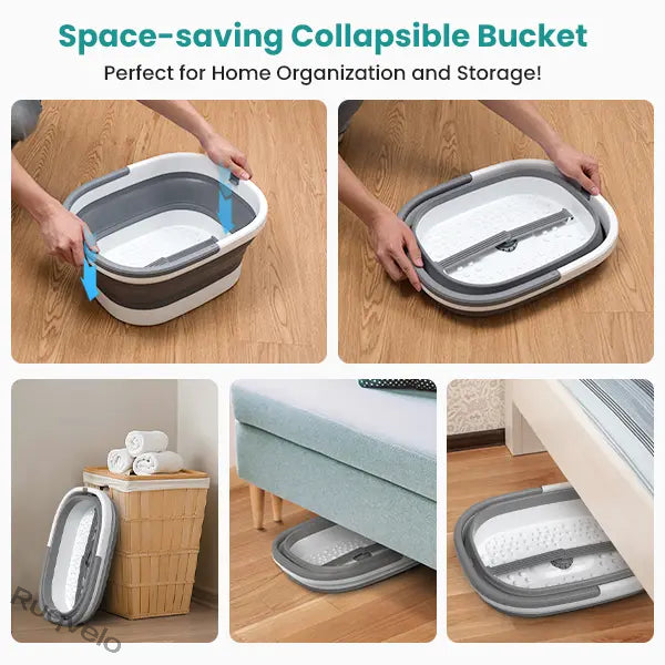 Collapsible Foot Soaking Tub with 138 Acupressure Nodes & Pumice Stone, Portable Foot Bath Basin for Relaxing Soaks, Foot Care & Pedicure at Home
