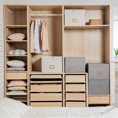Shoe Storage Organizer for Closet, Foldable Fabric Shoe Boxes with Clear Covers, Dustproof Design, Adjustable Dividers, Space-Saving Storage Bins for Bedroom, Dorm & Home