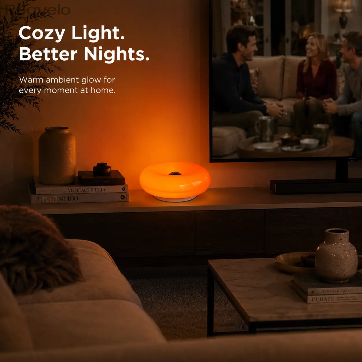 Acrylic Orange Donut Wall Light, Plug-In Swing Arm Sconce with Warm LED RGB Glow, Retro Modern Mood Lighting for Bedroom, Living Room, Hallway & Room Decor