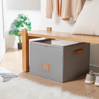 Shoe Storage Organizer for Closet, Foldable Fabric Shoe Boxes with Clear Covers, Dustproof Design, Adjustable Dividers, Space-Saving Storage Bins for Bedroom, Dorm & Home