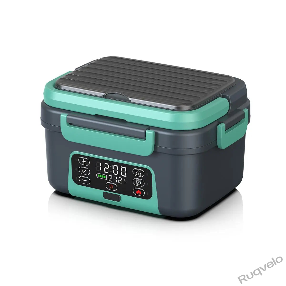 Cordless Electric Heated Lunch Box, 1.5L (6.3 Cups) Portable Food Warmer with 20000mAh Rechargeable Battery, Auto Heating, Smart Timer, Spoon, Insulated Bag & Divider