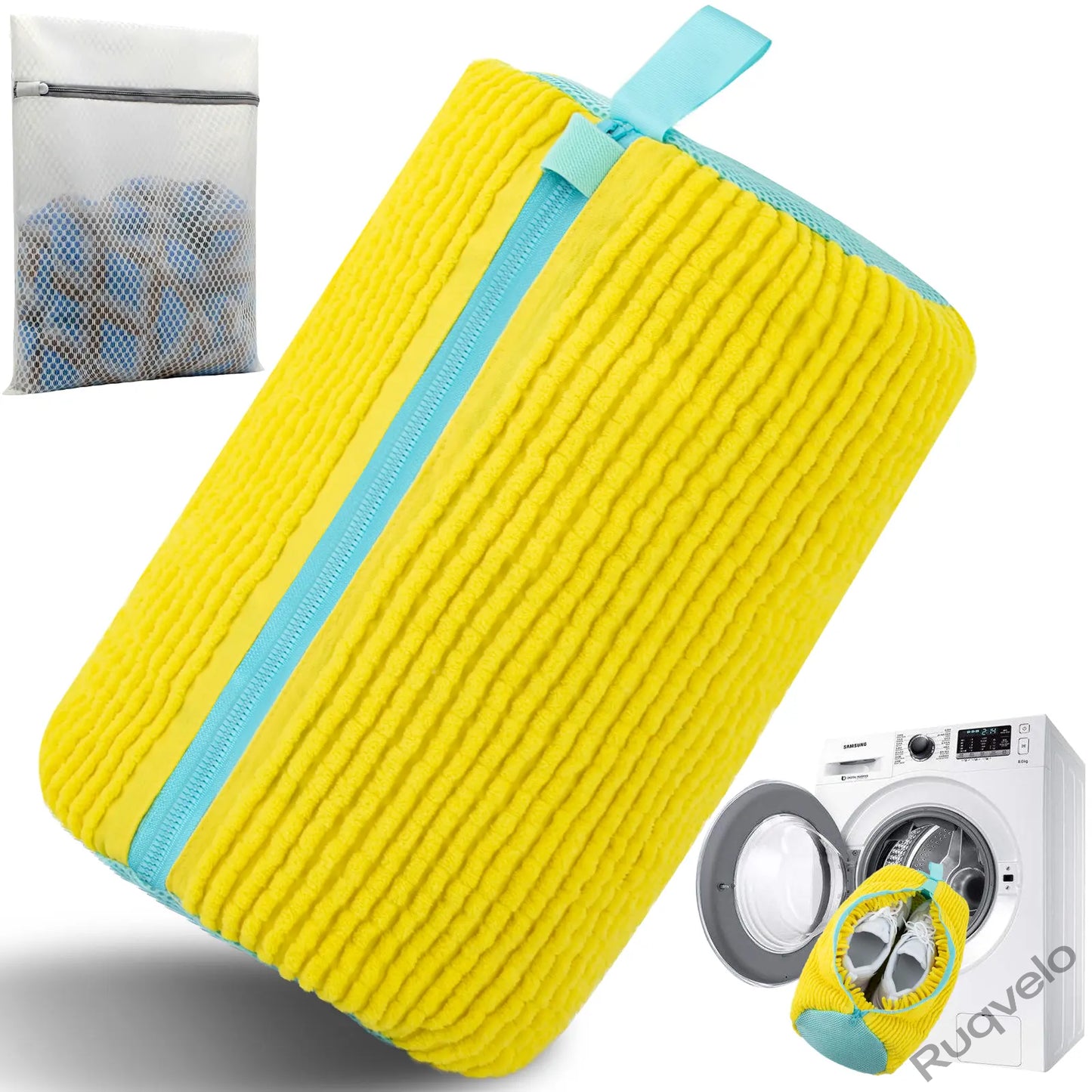 2PCS XXL Shoe Washing Machine Bags + 1 Bonus Laundry Bag, Extra Large Sneaker Wash Bags for Washer & Dryer, Heavy-Duty Zipper Shoe Protector for Easy Cleaning