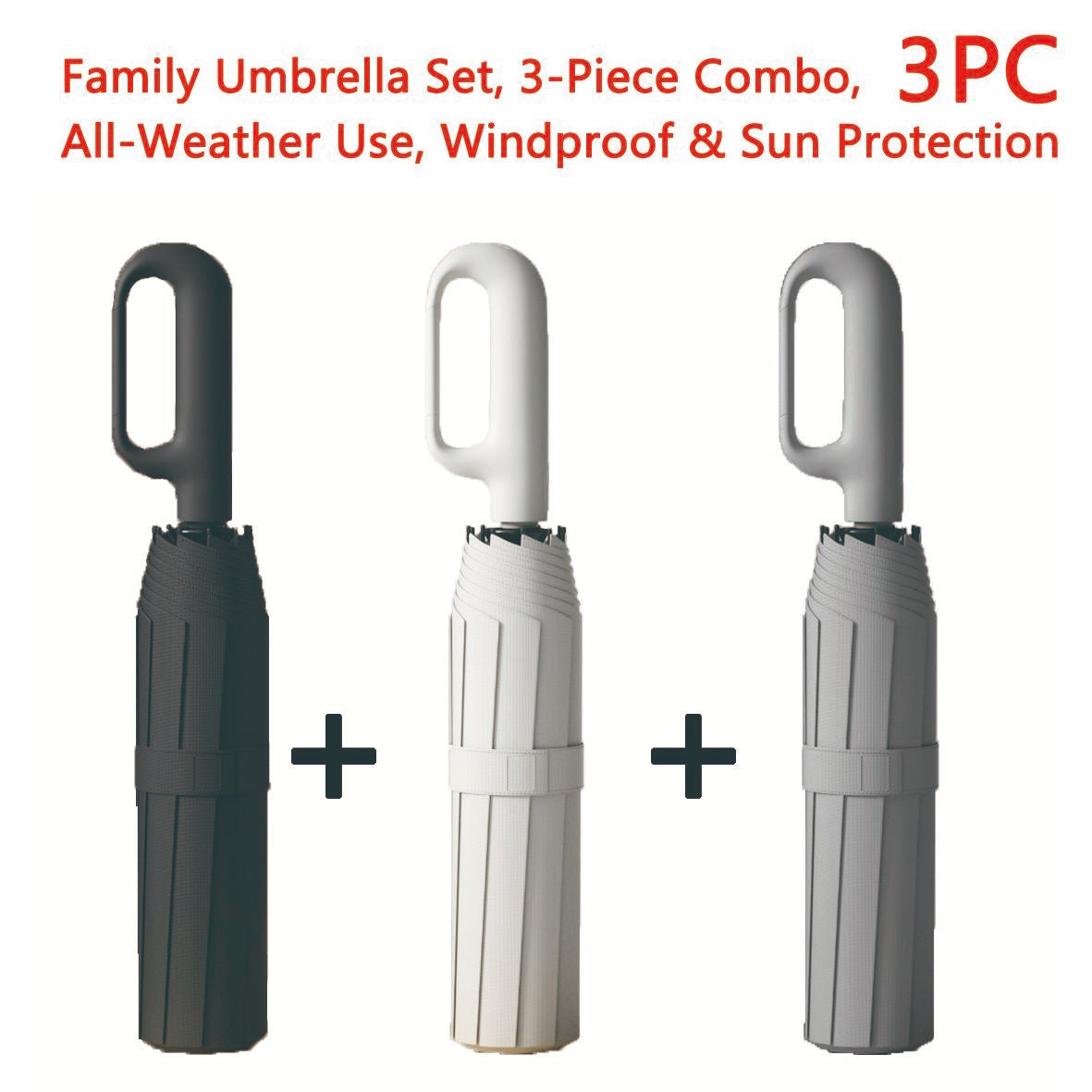 Women's Green Automatic Folding Umbrella, Compact Windproof Travel Umbrella with Ring Buckle, Reinforced Waterproof Design, UV Sun & Rain Protection for Outdoor Use