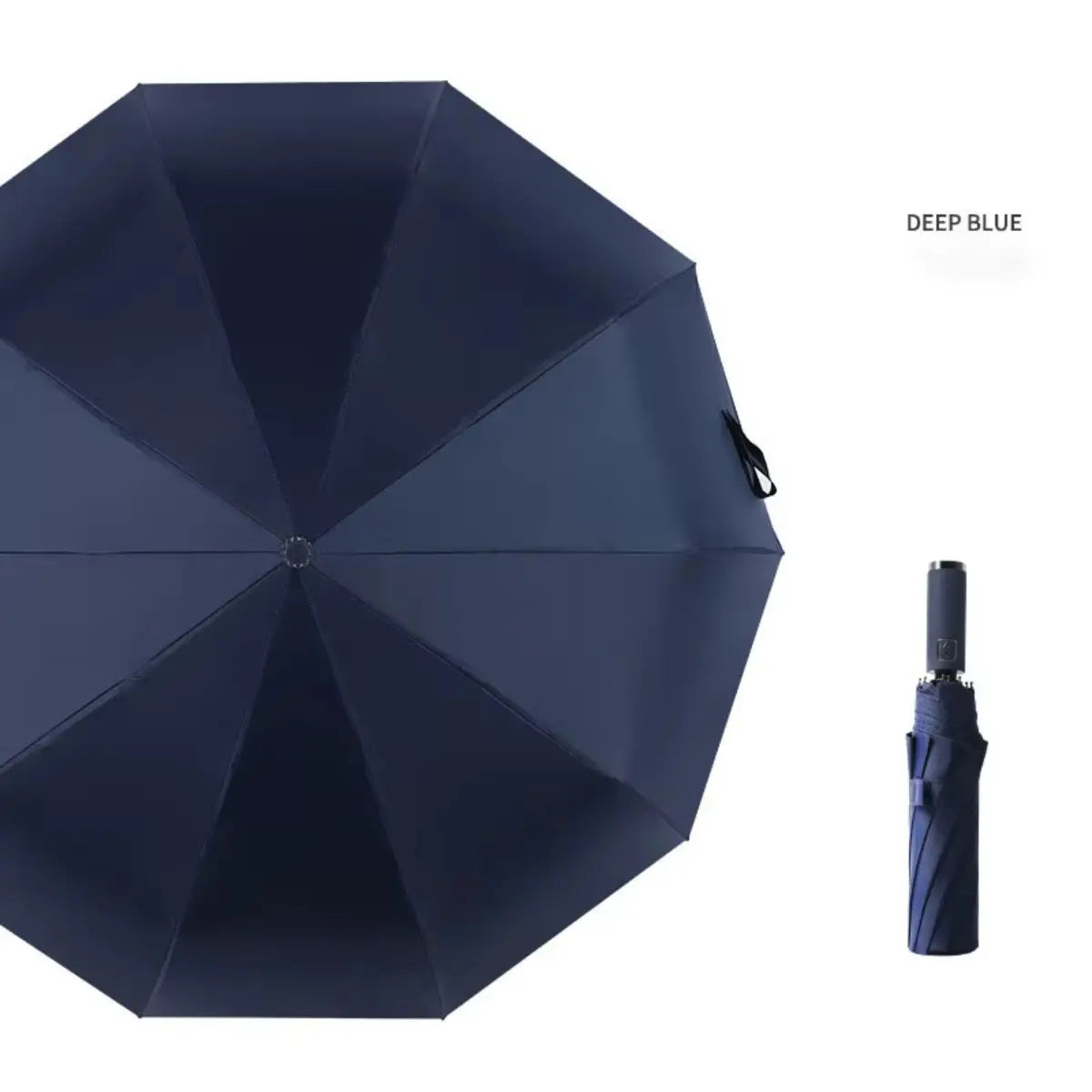 Women's Green Automatic Folding Umbrella, Compact Windproof Travel Umbrella with Ring Buckle, Reinforced Waterproof Design, UV Sun & Rain Protection for Outdoor Use