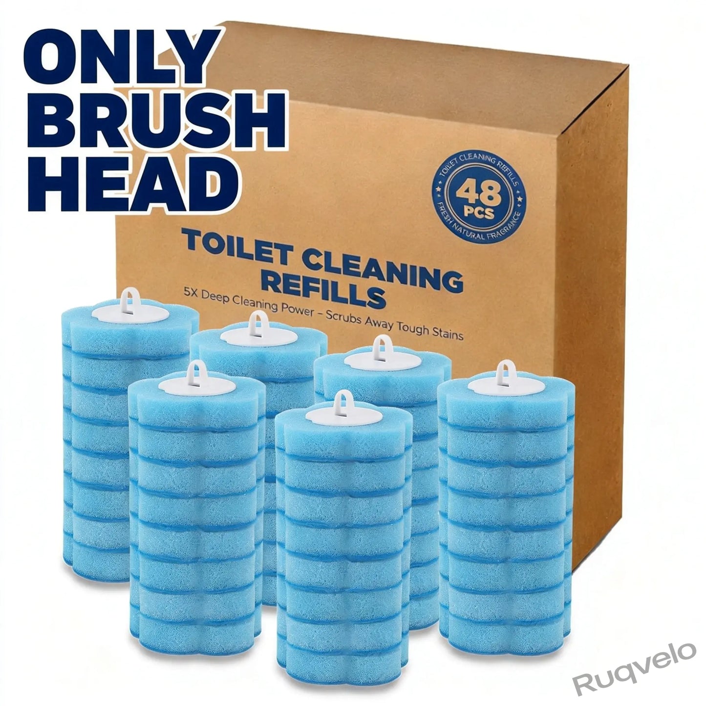 2PCS Disposable Toilet Brush with Holder, 48Pcs Cleaner Refills, Extended Handle Deep Cleaning Toilet Bowl Brush, Wall-Mount Bathroom Cleaning System