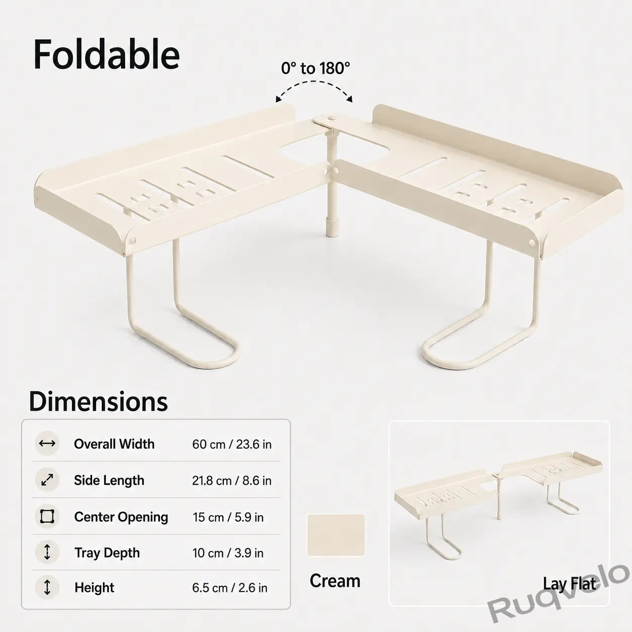 Foldable Over-the-Sink Shelf Organizer, No-Drill Adjustable Storage Rack with Legs for Kitchen & Bathroom, Space-Saving Countertop Caddy, Easy-Drain Design