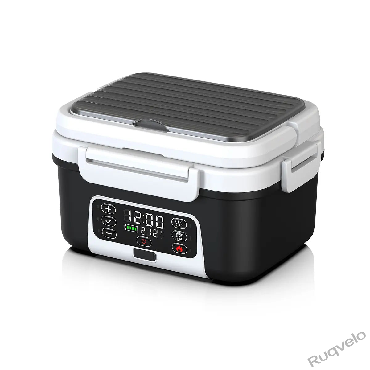 Cordless Electric Heated Lunch Box, 1.5L (6.3 Cups) Portable Food Warmer with 20000mAh Rechargeable Battery, Auto Heating, Smart Timer, Spoon, Insulated Bag & Divider