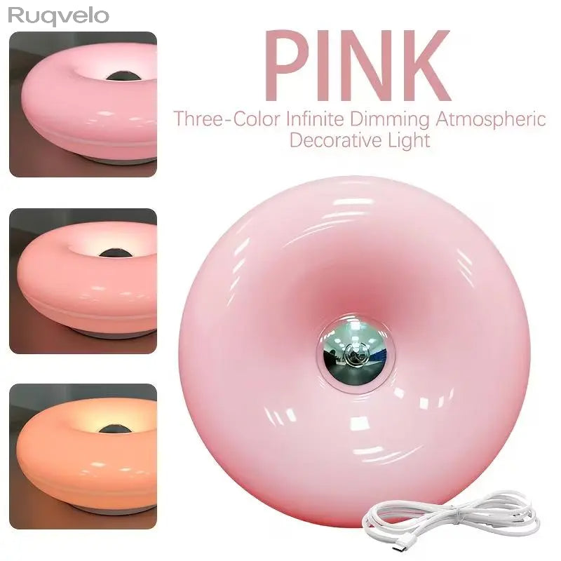 Acrylic Orange Donut Wall Light, Plug-In Swing Arm Sconce with Warm LED RGB Glow, Retro Modern Mood Lighting for Bedroom, Living Room, Hallway & Room Decor
