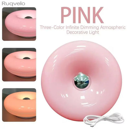 Acrylic Orange Donut Wall Light, Plug-In Swing Arm Sconce with Warm LED RGB Glow, Retro Modern Mood Lighting for Bedroom, Living Room, Hallway & Room Decor