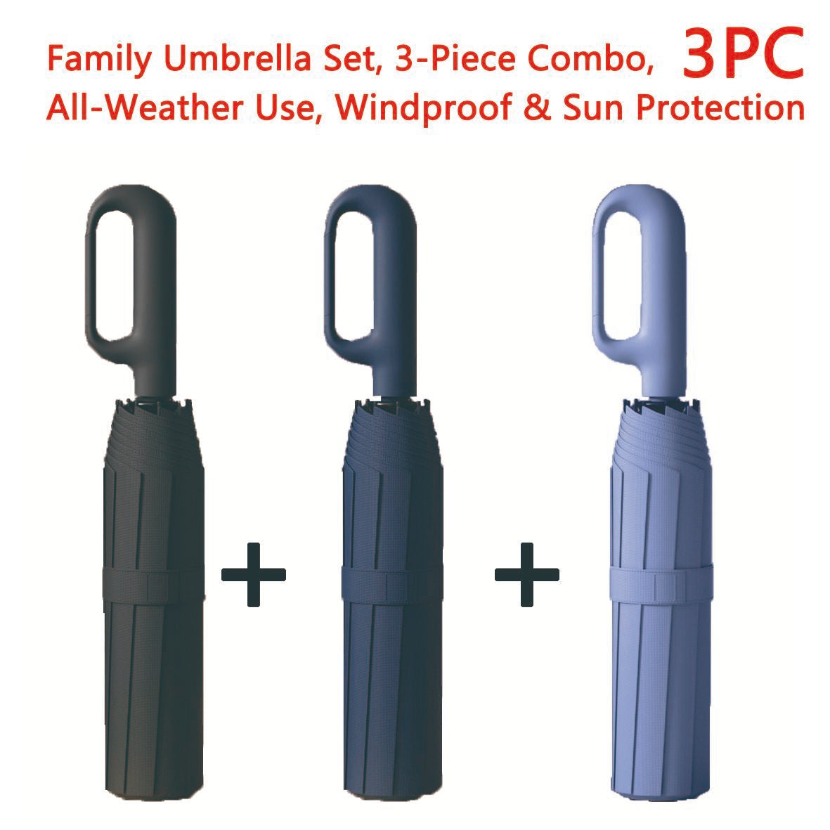 Women's Green Automatic Folding Umbrella, Compact Windproof Travel Umbrella with Ring Buckle, Reinforced Waterproof Design, UV Sun & Rain Protection for Outdoor Use