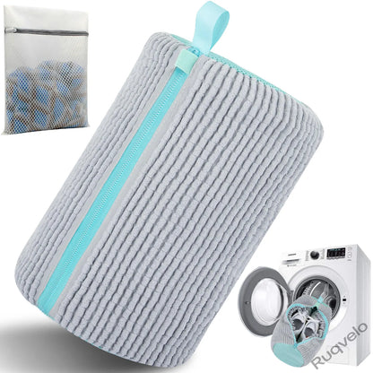 2PCS XXL Shoe Washing Machine Bags + 1 Bonus Laundry Bag, Extra Large Sneaker Wash Bags for Washer & Dryer, Heavy-Duty Zipper Shoe Protector for Easy Cleaning