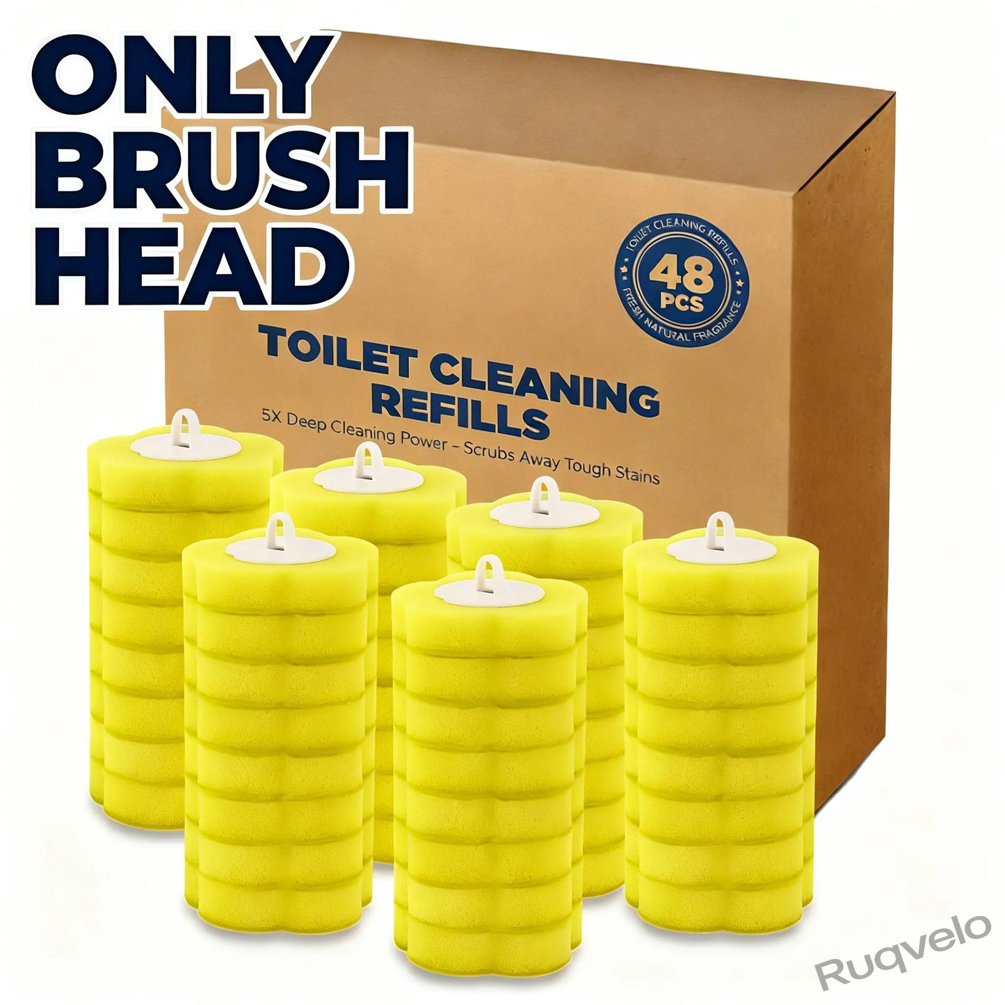 2PCS Disposable Toilet Brush with Holder, 48Pcs Cleaner Refills, Extended Handle Deep Cleaning Toilet Bowl Brush, Wall-Mount Bathroom Cleaning System