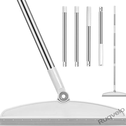 Multifunction Magic Broom, TPR Floor Squeegee for Wet & Dry Cleaning, Extendable 54-Inch Handle, Portable Floor & Glass Cleaner for Home