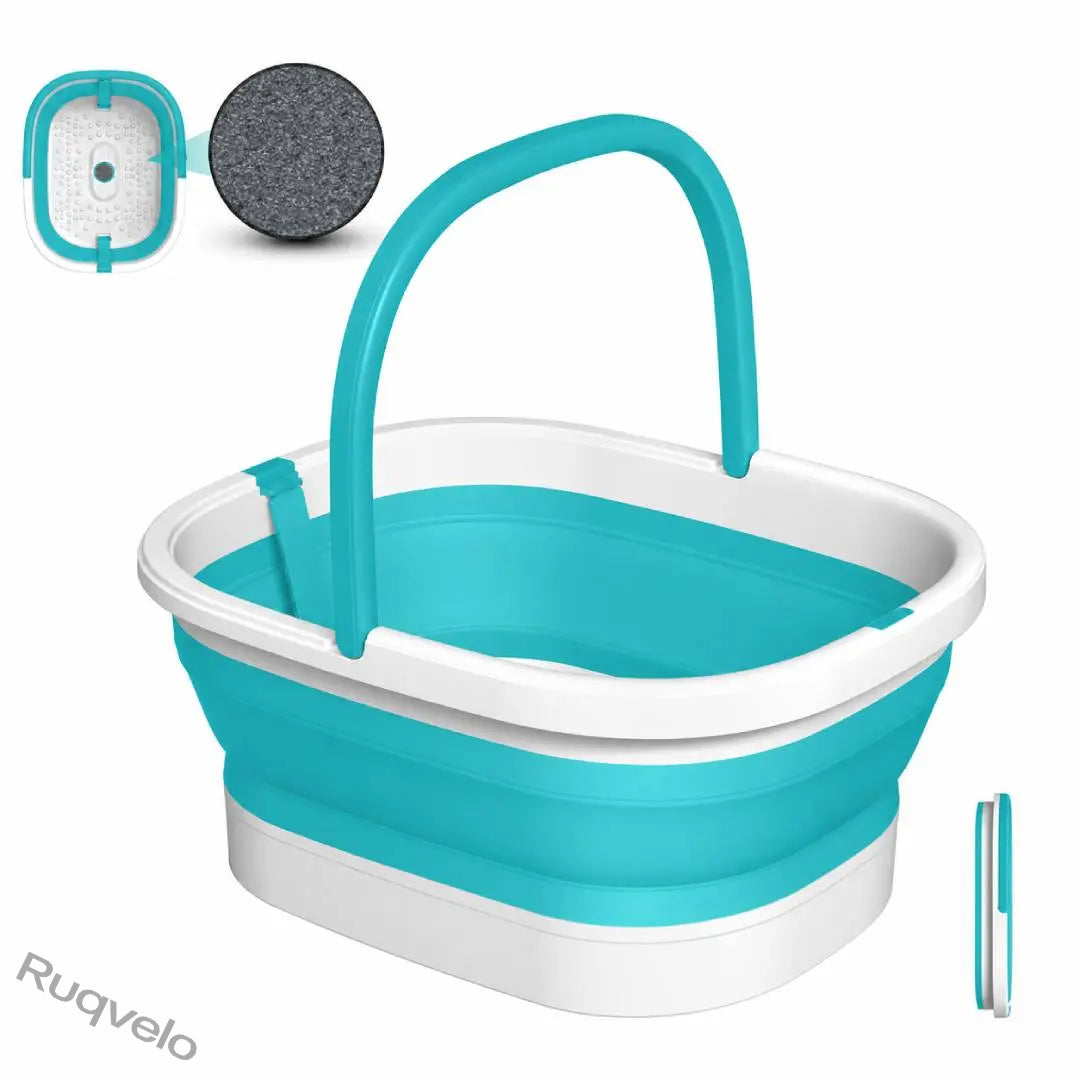 Collapsible Foot Soaking Tub with 138 Acupressure Nodes & Pumice Stone, Portable Foot Bath Basin for Relaxing Soaks, Foot Care & Pedicure at Home