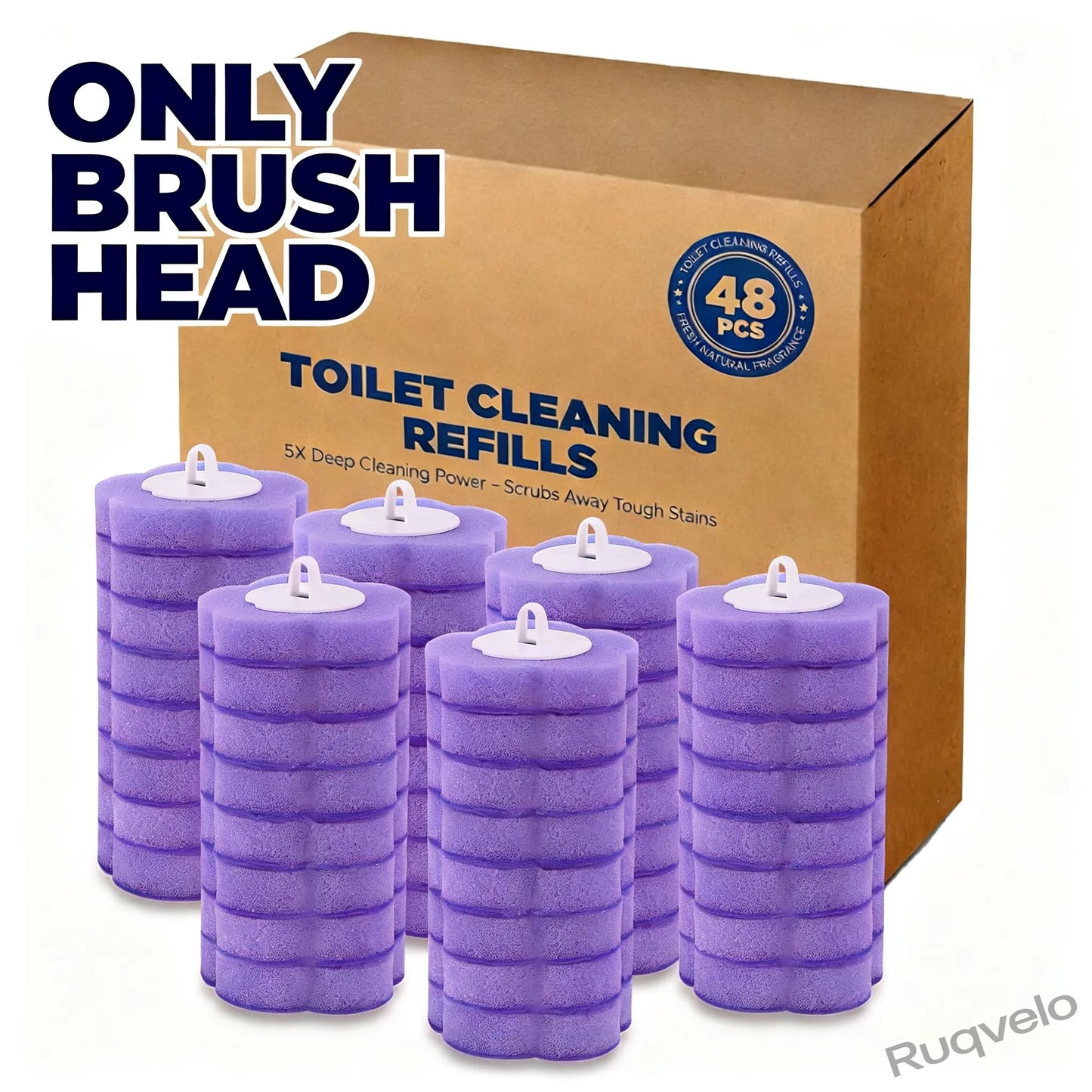 2PCS Disposable Toilet Brush with Holder, 48Pcs Cleaner Refills, Extended Handle Deep Cleaning Toilet Bowl Brush, Wall-Mount Bathroom Cleaning System