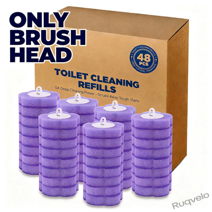 2PCS Disposable Toilet Brush with Holder, 48Pcs Cleaner Refills, Extended Handle Deep Cleaning Toilet Bowl Brush, Wall-Mount Bathroom Cleaning System