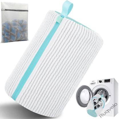 2PCS XXL Shoe Washing Machine Bags + 1 Bonus Laundry Bag, Extra Large Sneaker Wash Bags for Washer & Dryer, Heavy-Duty Zipper Shoe Protector for Easy Cleaning