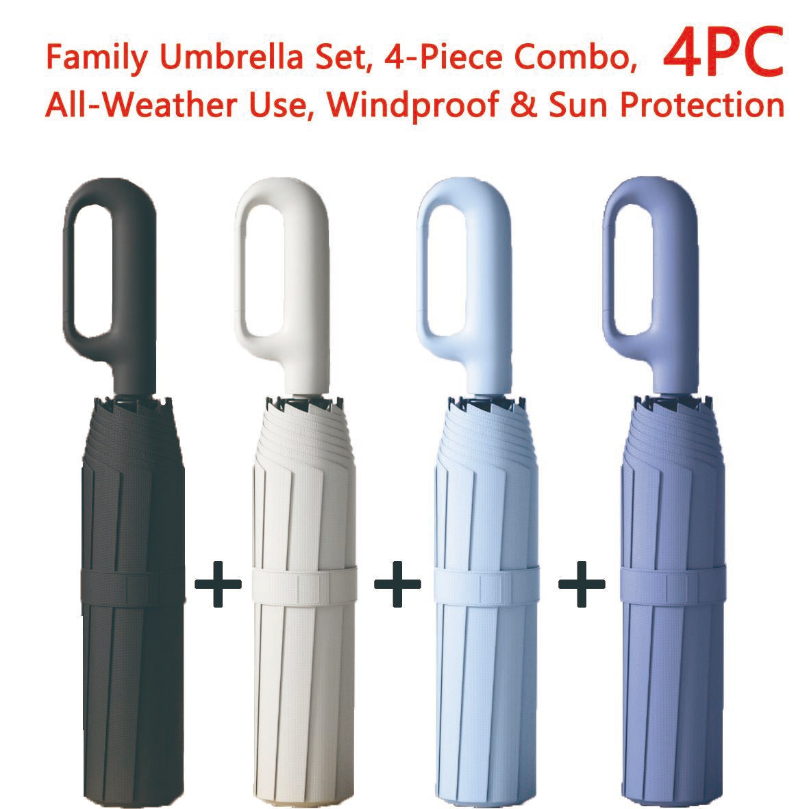 Women's Green Automatic Folding Umbrella, Compact Windproof Travel Umbrella with Ring Buckle, Reinforced Waterproof Design, UV Sun & Rain Protection for Outdoor Use
