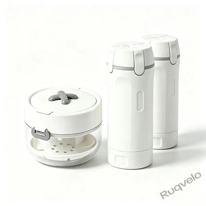 3-in-1 Retainer Cleaning Case with Mirror & Cleaning Brush, Portable Dental Appliance Bath with Rinse Basket, Compact Oral Care Tumbler for Travel & Daily Use